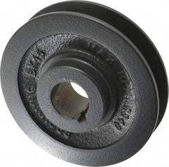 Browning - 1" Bore, 1-5/32 Long, 4-1/4" Outside Diam, Finished Bore Single Groove V Belt Sheave - 7/8" Wide, 3.9 Belt Pitch B, 3-1/2" Pitch Diam of 4L Belt - Americas Industrial Supply