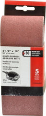 Porter-Cable - 2-1/2" Wide x 14" OAL, 80 Grit, Aluminum Oxide Abrasive Belt - Aluminum Oxide, Medium, Coated, X Weighted Cloth Backing - Americas Industrial Supply
