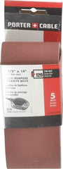 Porter-Cable - 2-1/2" Wide x 14" OAL, 120 Grit, Aluminum Oxide Abrasive Belt - Aluminum Oxide, Fine, Coated, X Weighted Cloth Backing - Americas Industrial Supply
