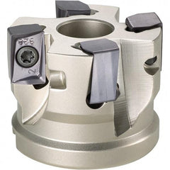 Iscar - 7 Inserts, 5" Cut Diam, 1-1/2" Arbor Diam, 0.642" Max Depth of Cut, Indexable Square-Shoulder Face Mill - 0/90° Lead Angle, 2-1/2" High, H490 AN.X 17 Insert Compatibility, Through Coolant, Series Helido - Americas Industrial Supply