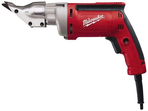 Milwaukee Tool - 2,500 SPM, 120 Volt, Pistol Grip Handle, Handheld Electric Shear - 18 Gauge (Steel) & 20 Gauge (Stainless Steel) Cutting Capacity - Americas Industrial Supply