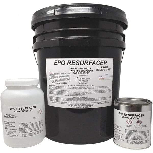 Made in USA - 50 Lb Concrete Repair/Resurfacing - Medium Gray, 25 Sq Ft Coverage, Epoxy Resin - Americas Industrial Supply