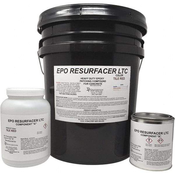 Made in USA - 50 Lb Concrete Repair/Resurfacing - Tile Red, 25 Sq Ft Coverage, Epoxy Resin - Americas Industrial Supply