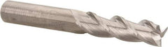 Kennametal - 5/8", 2-1/4" LOC, 5/8" Shank Diam, 5" OAL, 3 Flute, Solid Carbide Square End Mill - Single End, Uncoated, Spiral Flute, 37° Helix, Centercutting, Right Hand Cut, Right Hand Flute, Series AADE - Americas Industrial Supply