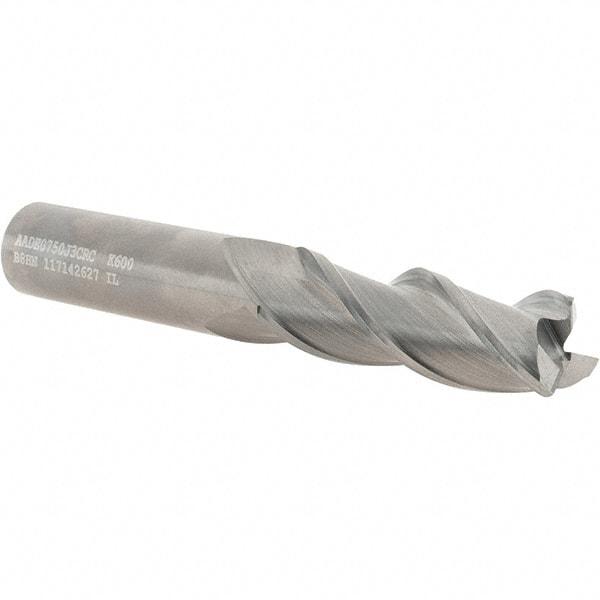 Kennametal - 3/4", 3 Flute, Single End, Solid Carbide, 0.06" Corner Radius End Mill - 5" OAL, 37° Helix, Right Hand Flute, 2-1/4" LOC, Right Hand Cut - Americas Industrial Supply