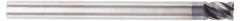 Kennametal - 1/2", 1-1/4" LOC, 1/2" Shank Diam, 3" OAL, 4 Flute, Solid Carbide Square End Mill - Single End, AlTiN Finish, Spiral Flute, Variable° Helix, Centercutting, Right Hand Cut, Right Hand Flute, Series HPHVT - Americas Industrial Supply