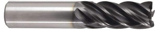 Kennametal - 5/8", 1-1/4" LOC, 5/8" Shank Diam, 3-1/2" OAL, 5 Flute, Solid Carbide Square End Mill - Single End, AlTiN Finish, Spiral Flute, 38° Helix, Right Hand Cut, Right Hand Flute, Series UDDE - Americas Industrial Supply