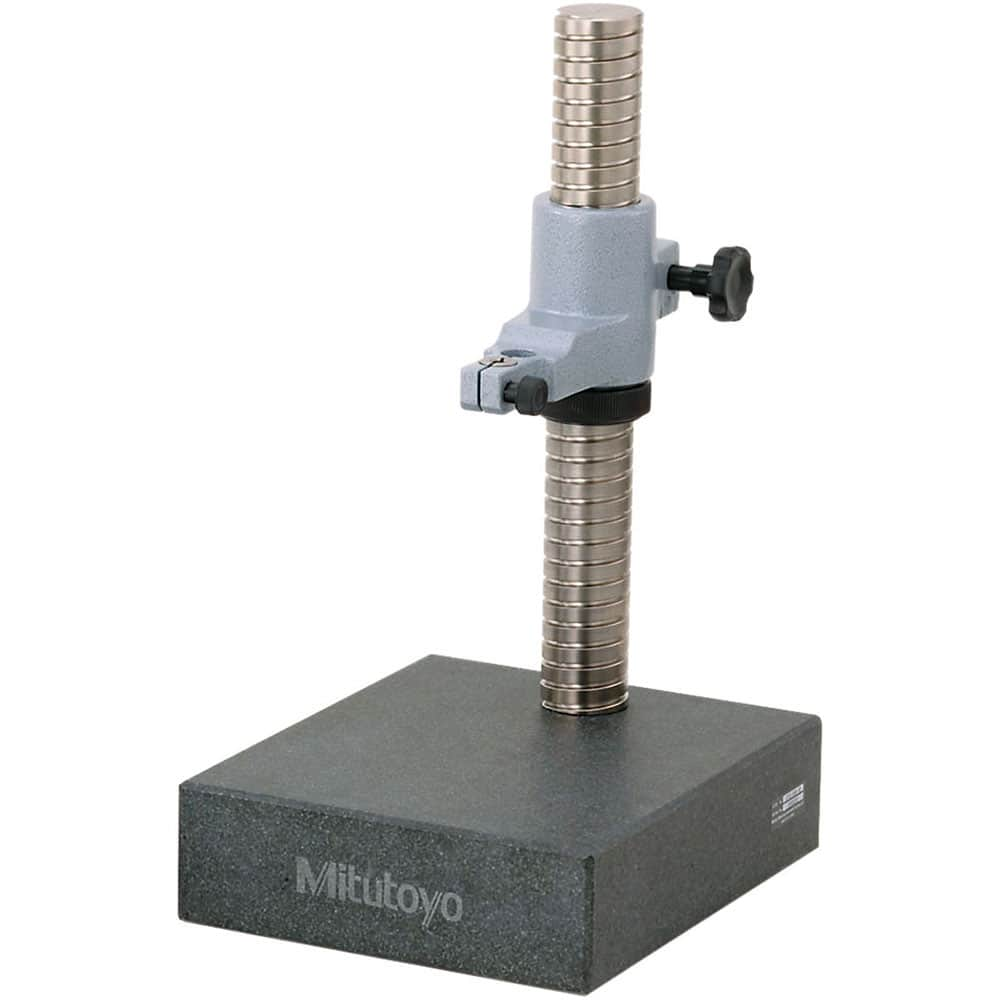 Mitutoyo - Indicator Transfer & Comparator Gage Stands; Type: Comparator Gage Stand ; Fine Adjustment: Yes ; Includes: Base ; Includes Anvil: Yes ; Includes Dial Indicator: No ; Includes Holder: Yes - Exact Industrial Supply