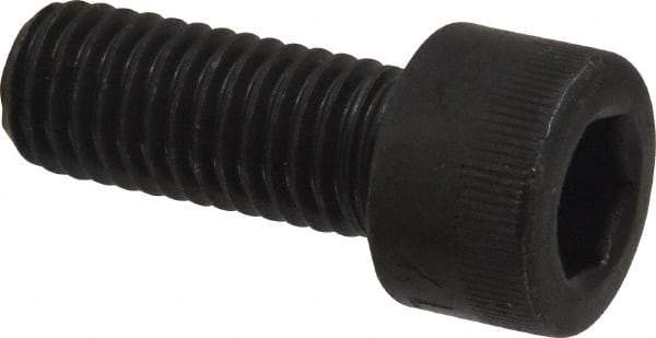 Made in USA - M10x1.50 Metric Coarse Hex Socket Drive, Socket Cap Screw - Grade 12.9 Alloy Steel, Black Oxide Finish, Fully Threaded, 25mm Length Under Head - Americas Industrial Supply