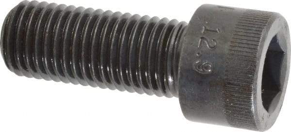 Made in USA - M20x2.50 Metric Coarse Hex Socket Drive, Socket Cap Screw - Grade 12.9 Alloy Steel, Black Oxide Finish, Fully Threaded, 50mm Length Under Head - Americas Industrial Supply