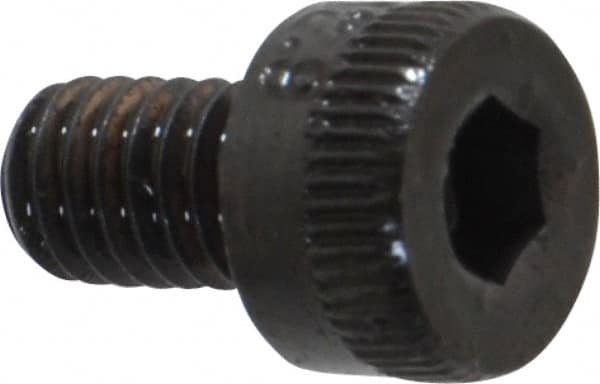 Made in USA - M4x0.70 Metric Coarse Hex Socket Drive, Socket Cap Screw - Grade 12.9 Alloy Steel, Black Oxide Finish, Fully Threaded, 6mm Length Under Head - Americas Industrial Supply