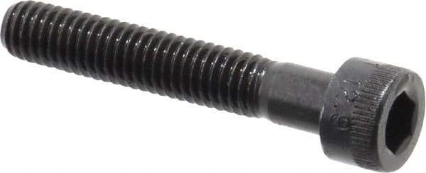 Made in USA - M6x1.00 Metric Coarse Hex Socket Drive, Socket Cap Screw - Grade 12.9 Alloy Steel, Black Oxide Finish, Partially Threaded, 35mm Length Under Head - Americas Industrial Supply