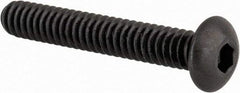 Made in USA - #10-24 UNC Hex Socket Drive, Button Screw - Alloy Steel, Black Oxide Finish, Fully Threaded, 1-1/4" Length Under Head - Americas Industrial Supply