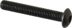 Made in USA - #10-32 UNF Hex Socket Drive, Button Screw - Alloy Steel, Black Oxide Finish, Fully Threaded, 1-1/4" Length Under Head - Americas Industrial Supply