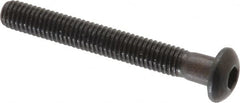 Made in USA - #10-32 UNF Hex Socket Drive, Button Screw - Alloy Steel, Black Oxide Finish, Fully Threaded, 1-1/2" Length Under Head - Americas Industrial Supply