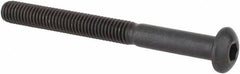 Made in USA - #10-32 UNF Hex Socket Drive, Button Screw - Alloy Steel, Black Oxide Finish, Fully Threaded, 2" Length Under Head - Americas Industrial Supply