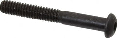 Made in USA - 1/4-20 UNC Hex Socket Drive, Button Screw - Alloy Steel, Black Oxide Finish, Partially Threaded, 2" Length Under Head - Americas Industrial Supply