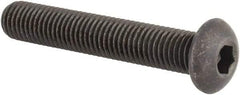 Made in USA - 1/4-28 UNF Hex Socket Drive, Button Screw - Alloy Steel, Black Oxide Finish, Fully Threaded, 1-1/2" Length Under Head - Americas Industrial Supply