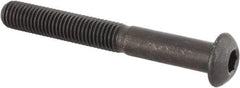 Made in USA - 1/4-28 UNF Hex Socket Drive, Button Screw - Alloy Steel, Black Oxide Finish, Fully Threaded, 2" Length Under Head - Americas Industrial Supply