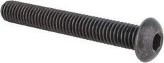 Made in USA - 3/8-16 UNC Hex Socket Drive, Button Screw - Alloy Steel, Black Oxide Finish, Fully Threaded, 2-3/4" Length Under Head - Americas Industrial Supply