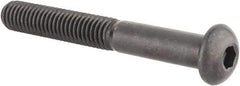 Made in USA - 3/8-16 UNC Hex Socket Drive, Button Screw - Alloy Steel, Black Oxide Finish, Fully Threaded, 3" Length Under Head - Americas Industrial Supply