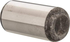 Made in USA - 1" Diam x 2" Pin Length Grade 8 Alloy Steel Standard Dowel Pin - Bright Finish, C 47-58 & C 60 (Surface) Hardness, 117,800 Lb (Single Shear), 235,600 Lb (Double Shear) Breaking Strength, 1 Beveled & 1 Rounded End - Americas Industrial Supply