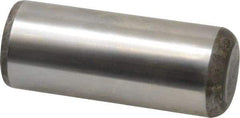 Made in USA - 1" Diam x 2-1/2" Pin Length Grade 8 Alloy Steel Standard Dowel Pin - Bright Finish, C 47-58 & C 60 (Surface) Hardness, 117,800 Lb (Single Shear), 235,600 Lb (Double Shear) Breaking Strength, 1 Beveled & 1 Rounded End - Americas Industrial Supply