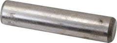 Made in USA - 1" Diam x 4-1/2" Pin Length Grade 8 Alloy Steel Standard Dowel Pin - Bright Finish, C 47-58 & C 60 (Surface) Hardness, 117,800 Lb (Single Shear), 235,600 Lb (Double Shear) Breaking Strength, 1 Beveled & 1 Rounded End - Americas Industrial Supply