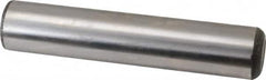 Made in USA - 1" Diam x 5" Pin Length Grade 8 Alloy Steel Standard Dowel Pin - Bright Finish, C 47-58 & C 60 (Surface) Hardness, 117,800 Lb (Single Shear), 235,600 Lb (Double Shear) Breaking Strength, 1 Beveled & 1 Rounded End - Americas Industrial Supply