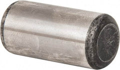 Made in USA - 1/2" Diam x 1" Pin Length Grade 8 Alloy Steel Standard Dowel Pin - Bright Finish, C 47-58 & C 60 (Surface) Hardness, 29,450 Lb (Single Shear), 58,900 Lb (Double Shear) Breaking Strength, 1 Beveled & 1 Rounded End - Americas Industrial Supply