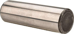 Made in USA - 5/8" Diam x 2" Pin Length Grade 8 Alloy Steel Standard Dowel Pin - Bright Finish, C 47-58 & C 60 (Surface) Hardness, 46,000 Lb (Single Shear), 92,000 Lb (Double Shear) Breaking Strength, 1 Beveled & 1 Rounded End - Americas Industrial Supply