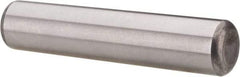Made in USA - 5/8" Diam x 3" Pin Length Grade 8 Alloy Steel Standard Dowel Pin - Bright Finish, C 47-58 & C 60 (Surface) Hardness, 46,000 Lb (Single Shear), 92,000 Lb (Double Shear) Breaking Strength, 1 Beveled & 1 Rounded End - Americas Industrial Supply