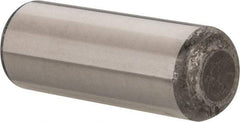 Made in USA - 3/4" Diam x 2" Pin Length Grade 8 Alloy Steel Standard Dowel Pin - Bright Finish, C 47-58 & C 60 (Surface) Hardness, 132,400 Lb (Double Shear), 66,200 Lb (Single Shear) Breaking Strength, 1 Beveled & 1 Rounded End - Americas Industrial Supply