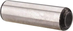 Made in USA - 3/4" Diam x 2-1/2" Pin Length Grade 8 Alloy Steel Standard Dowel Pin - Bright Finish, C 47-58 & C 60 (Surface) Hardness, 132,400 Lb (Double Shear), 66,200 Lb (Single Shear) Breaking Strength, 1 Beveled & 1 Rounded End - Americas Industrial Supply