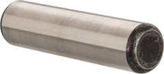 Made in USA - 3/4" Diam x 3" Pin Length Grade 8 Alloy Steel Standard Dowel Pin - Bright Finish, C 47-58 & C 60 (Surface) Hardness, 132,400 Lb (Double Shear), 66,200 Lb (Single Shear) Breaking Strength, 1 Beveled & 1 Rounded End - Americas Industrial Supply