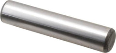Made in USA - 3/4" Diam x 3-1/2" Pin Length Grade 8 Alloy Steel Standard Dowel Pin - Bright Finish, C 47-58 & C 60 (Surface) Hardness, 132,400 Lb (Double Shear), 66,200 Lb (Single Shear) Breaking Strength, 1 Beveled & 1 Rounded End - Americas Industrial Supply