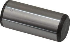 Made in USA - 7/8" Diam x 2" Pin Length Grade 8 Alloy Steel Standard Dowel Pin - Bright Finish, C 47-58 & C 60 (Surface) Hardness, 180,400 Lb (Double Shear), 90,200 Lb (Single Shear) Breaking Strength, 1 Beveled & 1 Rounded End - Americas Industrial Supply