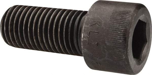 Made in USA - 1-8 UNC Hex Socket Drive, Socket Cap Screw - Alloy Steel, Black Oxide Finish, Fully Threaded, 2-1/4" Length Under Head - Americas Industrial Supply