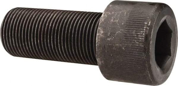 Made in USA - 1-14 UNF Hex Socket Drive, Socket Cap Screw - Alloy Steel, Black Oxide Finish, Fully Threaded, 2-1/4" Length Under Head - Americas Industrial Supply