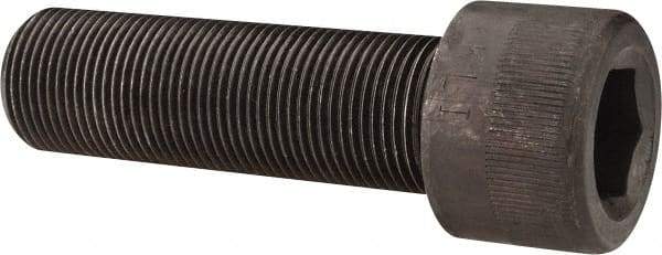 Made in USA - 1-14 UNF Hex Socket Drive, Socket Cap Screw - Alloy Steel, Black Oxide Finish, Fully Threaded, 3-1/4" Length Under Head - Americas Industrial Supply