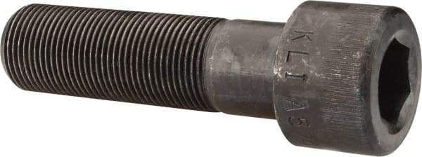 Made in USA - 1-14 UNF Hex Socket Drive, Socket Cap Screw - Alloy Steel, Black Oxide Finish, Partially Threaded, 3-1/2" Length Under Head - Americas Industrial Supply