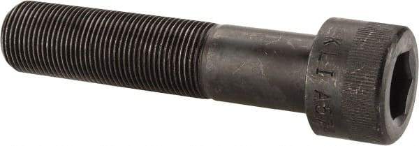 Made in USA - 1-14 UNF Hex Socket Drive, Socket Cap Screw - Alloy Steel, Black Oxide Finish, Partially Threaded, 4-1/2" Length Under Head - Americas Industrial Supply
