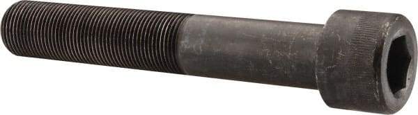 Made in USA - 1-14 UNF Hex Socket Drive, Socket Cap Screw - Alloy Steel, Black Oxide Finish, Partially Threaded, 6" Length Under Head - Americas Industrial Supply