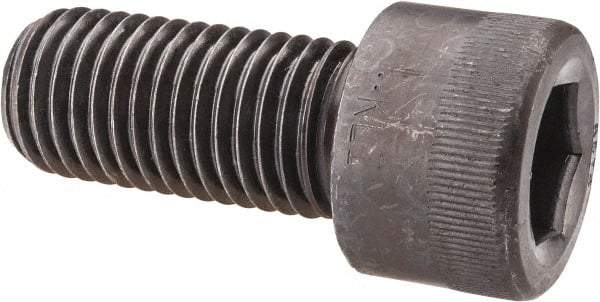 Made in USA - 1-1/8 - 7 UNC Hex Socket Drive, Socket Cap Screw - Alloy Steel, Black Oxide Finish, Fully Threaded, 2-1/2" Length Under Head - Americas Industrial Supply