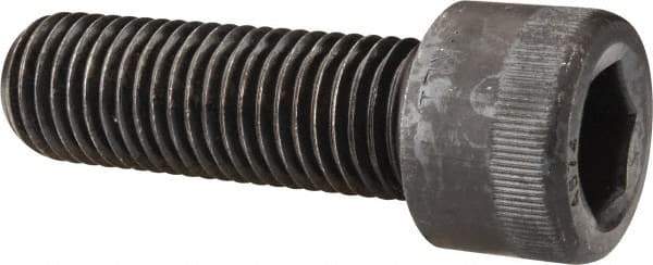 Made in USA - 1-1/8 - 7 UNC Hex Socket Drive, Socket Cap Screw - Alloy Steel, Black Oxide Finish, Fully Threaded, 3-1/2" Length Under Head - Americas Industrial Supply