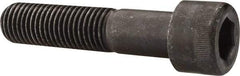 Made in USA - 1-1/8 - 7 UNC Hex Socket Drive, Socket Cap Screw - Alloy Steel, Black Oxide Finish, Partially Threaded, 5" Length Under Head - Americas Industrial Supply