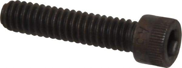 Made in USA - 1/4-20 UNC Hex Socket Drive, Socket Cap Screw - Alloy Steel, Black Oxide Finish, Fully Threaded, 1-1/8" Length Under Head - Americas Industrial Supply