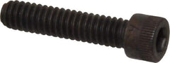 Made in USA - 1/4-20 UNC Hex Socket Drive, Socket Cap Screw - Alloy Steel, Black Oxide Finish, Fully Threaded, 1-1/8" Length Under Head - Americas Industrial Supply