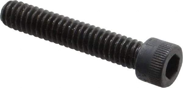Made in USA - 1/4-20 UNC Hex Socket Drive, Socket Cap Screw - Alloy Steel, Black Oxide Finish, Partially Threaded, 1-3/8" Length Under Head - Americas Industrial Supply