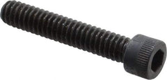 Made in USA - 1/4-20 UNC Hex Socket Drive, Socket Cap Screw - Alloy Steel, Black Oxide Finish, Partially Threaded, 1-3/8" Length Under Head - Americas Industrial Supply